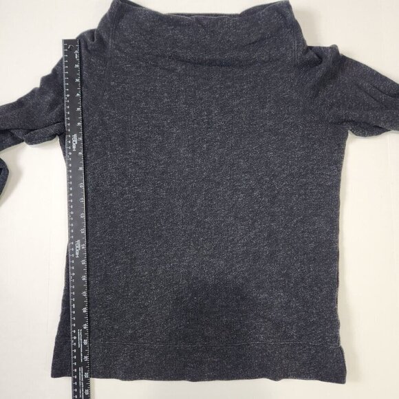 James Perse Cowl Funnel Neck Top Womens 3 Large Charcoal Gray Heather Pullover - Picture 7 of 10
